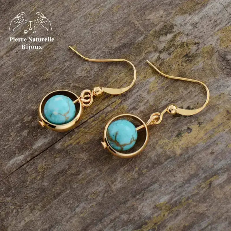 Boucles d'oreilles en Turquoise | Boucles d'Oreilles | pierre naturelle bijoux