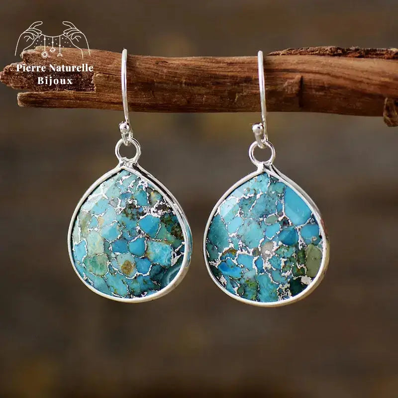Boucles d'oreilles "Calläis" en Turquoise