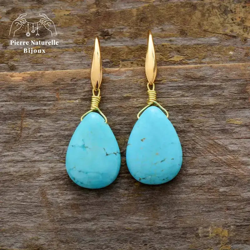 Boucles d'oreilles "Compassion" en Turquoise | Boucles d'Oreilles | pierre naturelle bijoux