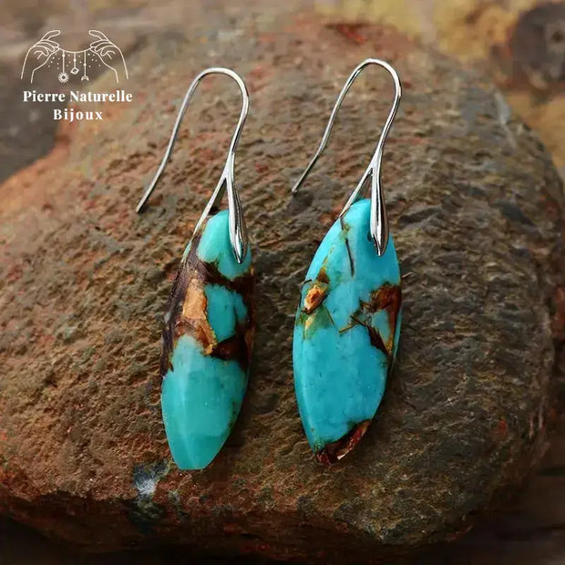 Boucles d'oreilles "Générosité" en Turquoise | Boucles d'Oreilles | pierre naturelle bijoux