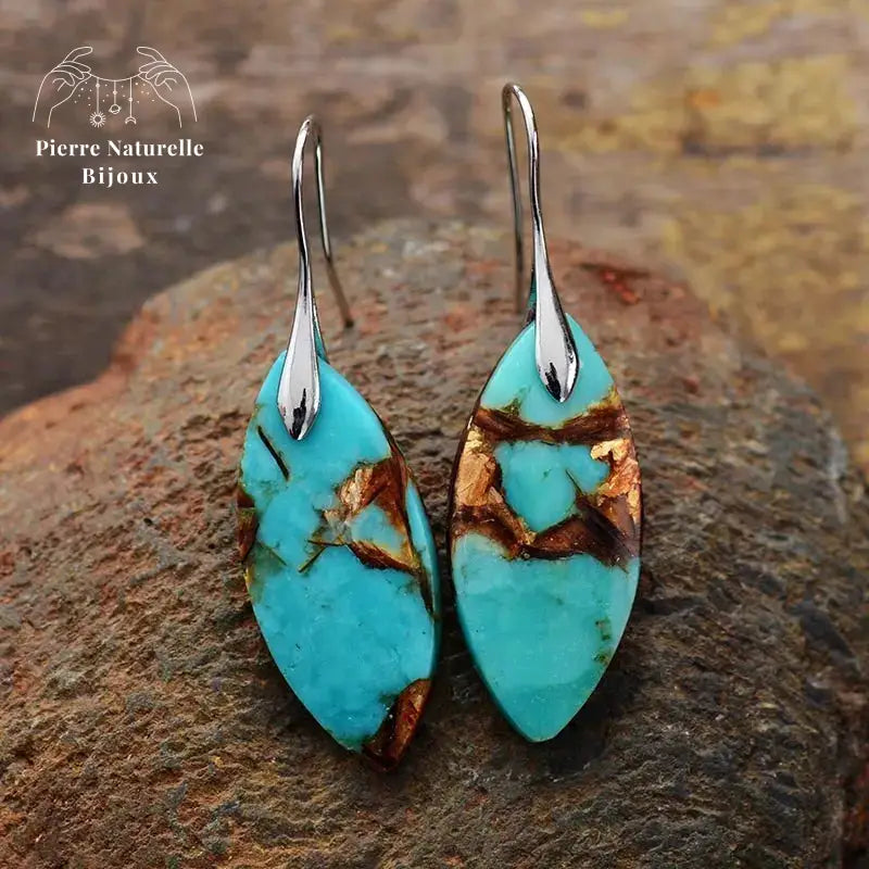 Boucles d'oreilles "Générosité" en Turquoise | Boucles d'Oreilles | pierre naturelle bijoux