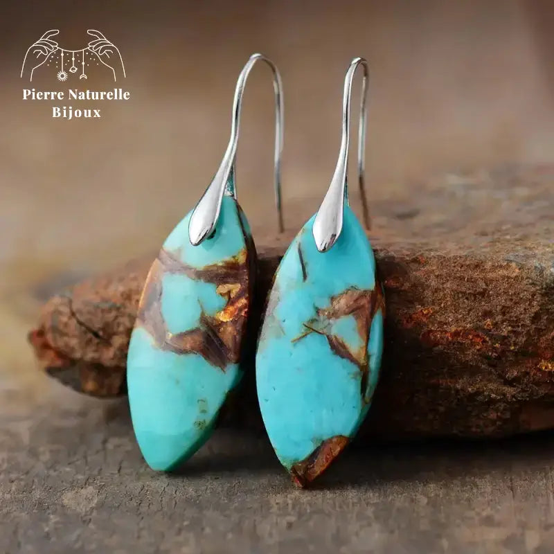 Boucles d'oreilles "Générosité" en Turquoise | Boucles d'Oreilles | pierre naturelle bijoux