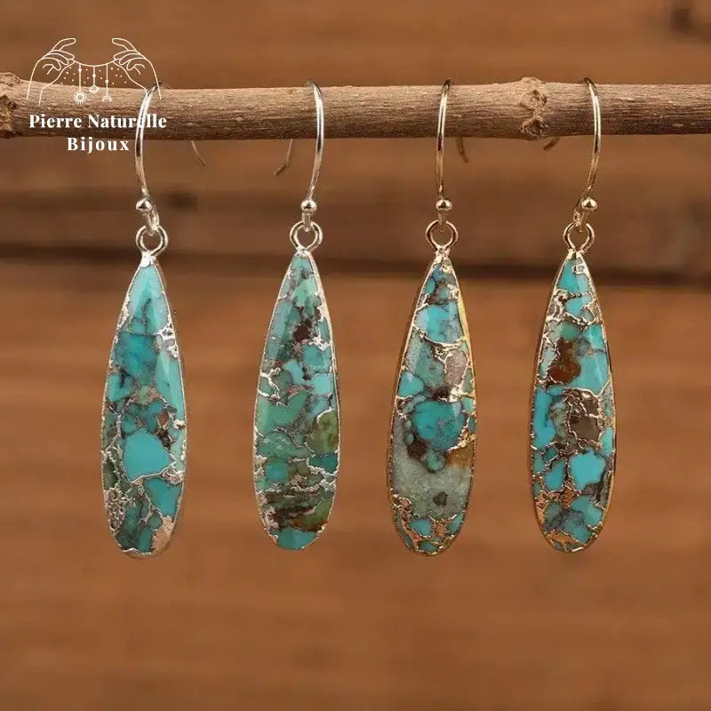 Boucles d'oreilles "Immunité" en Turquoise | Boucles d'Oreilles | pierre naturelle bijoux