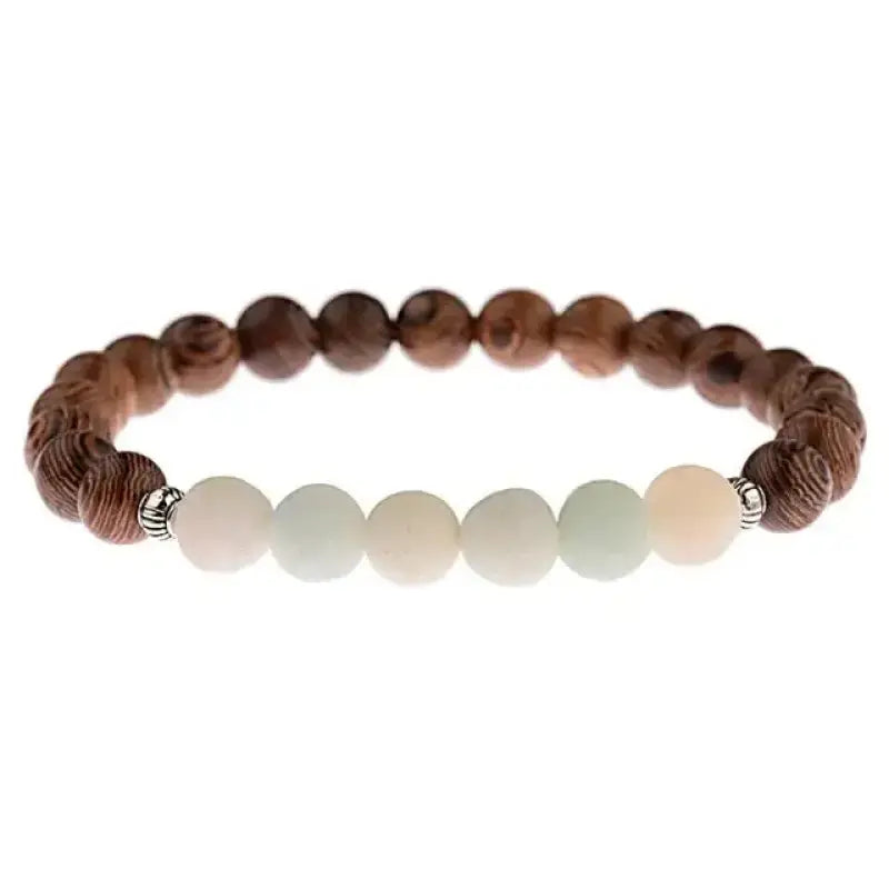 Bracelet "Paix intérieure" en Bois et Amazonite | Bracelets | pierre naturelle bijoux