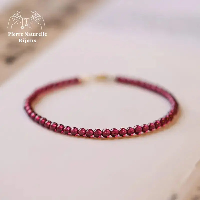 Bracelet fin "Assistance" en Grenat | Bracelets | pierre naturelle bijoux