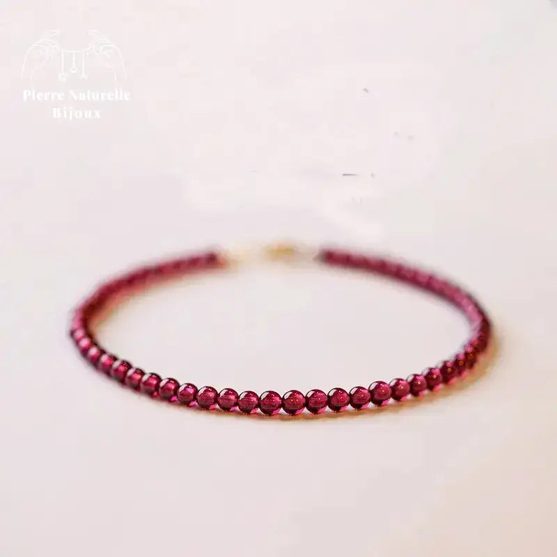 Bracelet fin "Assistance" en Grenat | Bracelets | pierre naturelle bijoux