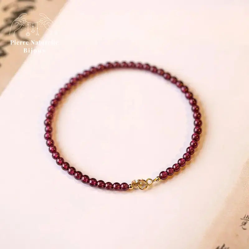 Bracelet fin "Assistance" en Grenat