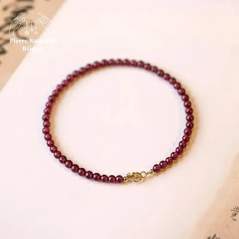 Bracelet fin "Assistance" en Grenat
