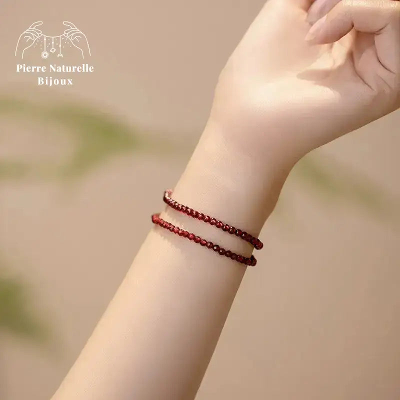 Bracelet fin "Assistance" en Grenat | Bracelets | pierre naturelle bijoux