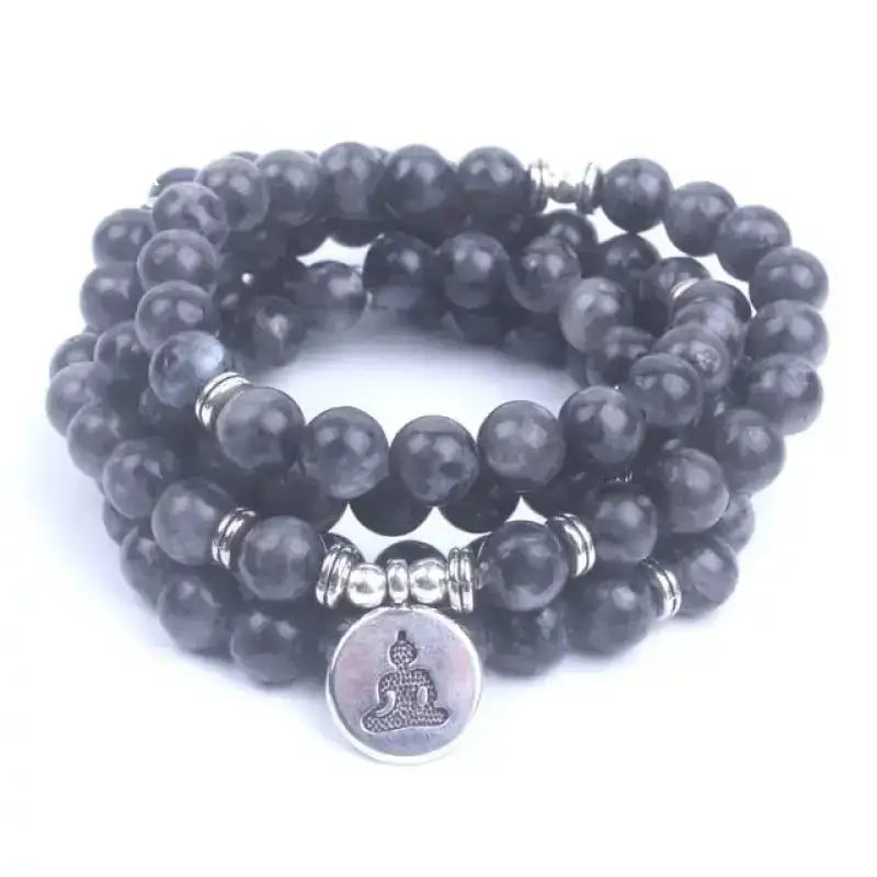 Bracelet mala en Labradorite avec bouddha