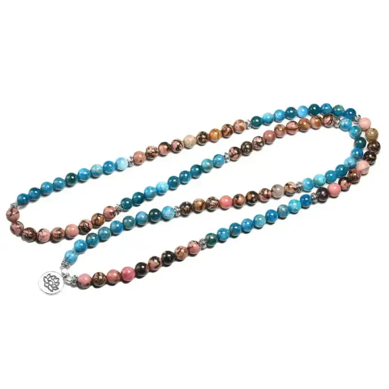 Bracelet mala "Humilité" en Rhodonite et Apatite | Bracelets | pierre naturelle bijoux