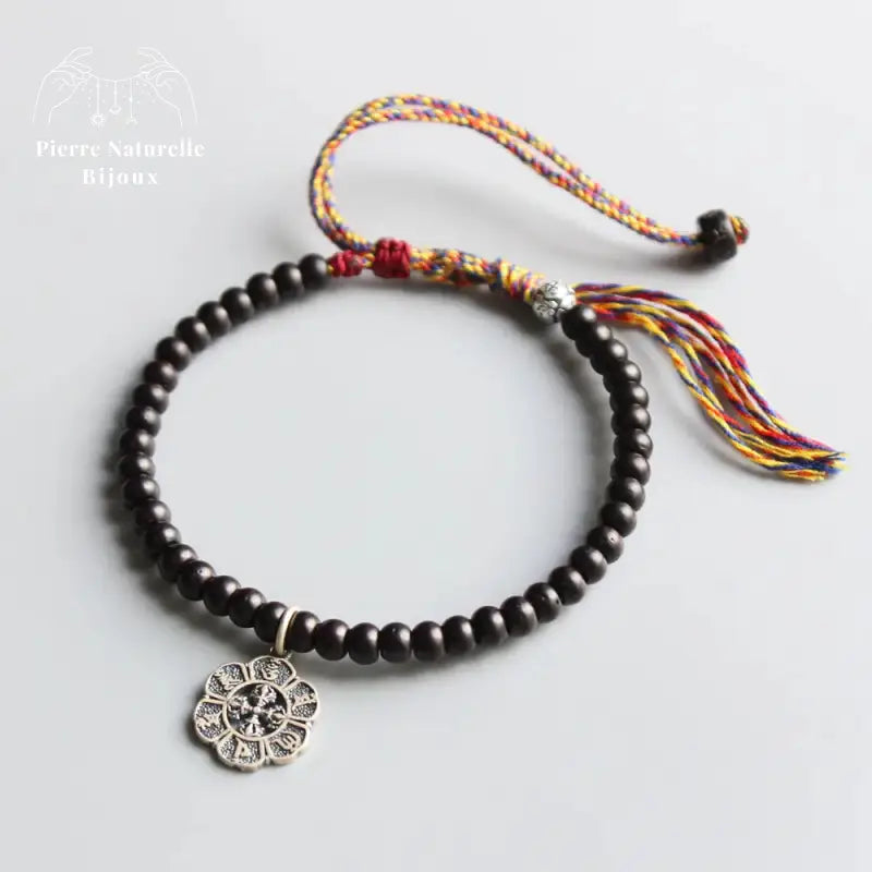 Bracelet tibétain "Mantra" en coquille de noix de coco | Bracelets | pierre naturelle bijoux