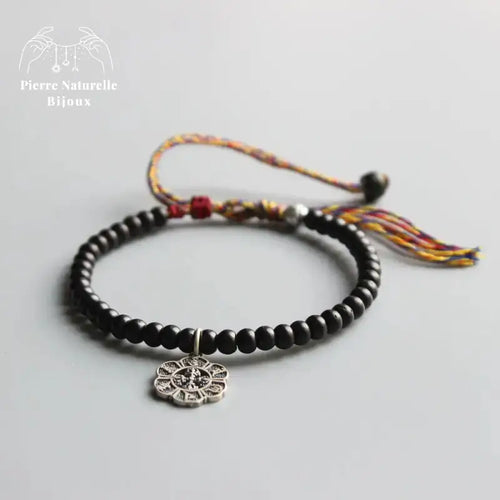 Bracelet tibétain "Mantra" en coquille de noix de coco | Bracelets | pierre naturelle bijoux