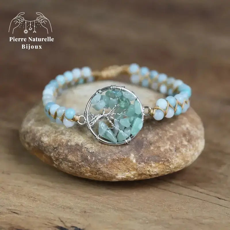 Bracelet wrap "Apparence" en Amazonite | Bracelets | pierre naturelle bijoux