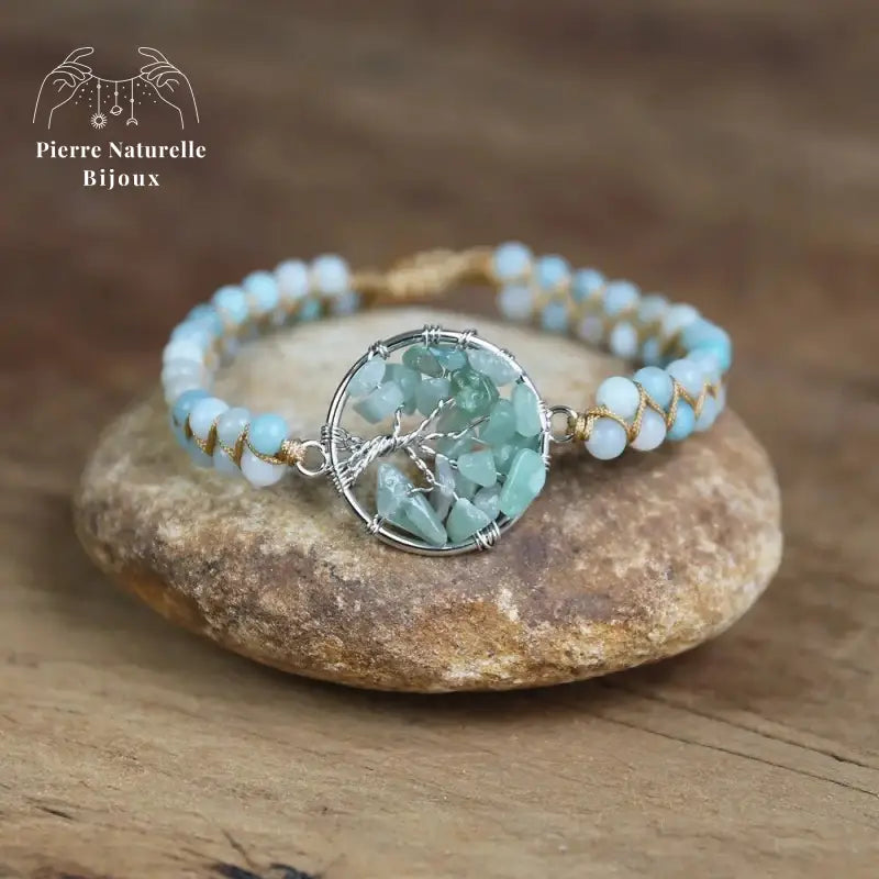 Bracelet wrap "Apparence" en Amazonite | Bracelets | pierre naturelle bijoux