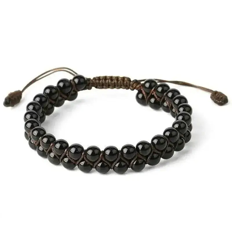 bracelet wrap "sincérité" en onyx vue de face