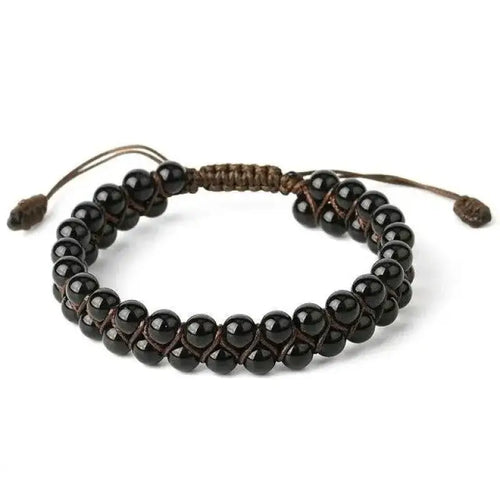 bracelet wrap "sincérité" en onyx vue de face