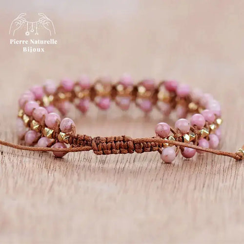 Bracelet wrap "Rétablissement" en Rhodochrosite | Bracelets | pierre naturelle bijoux
