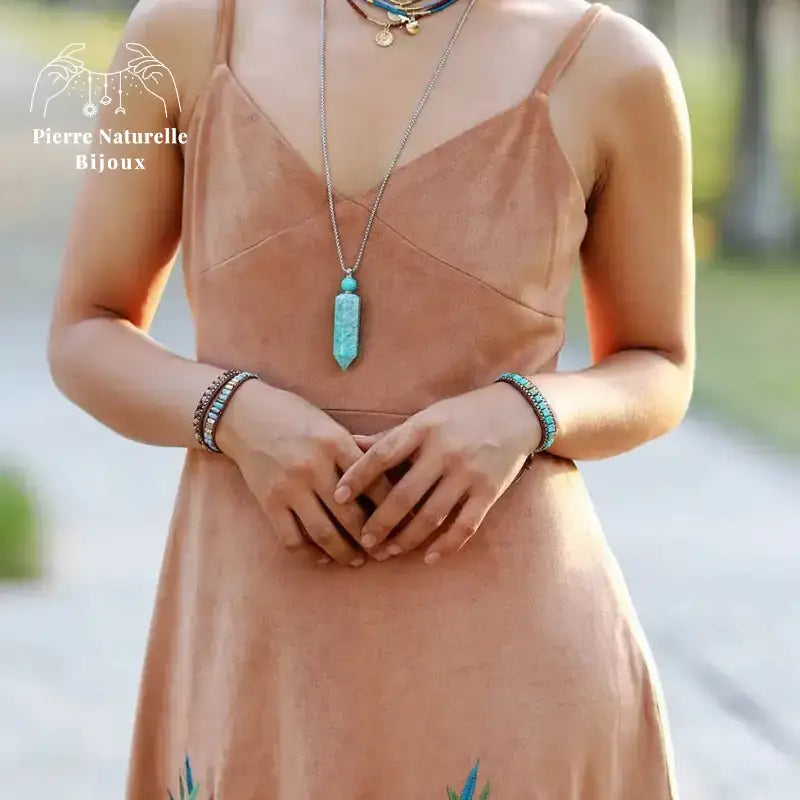 Bracelet wrap "Voyage" en Turquoise | Bracelets | pierre naturelle bijoux