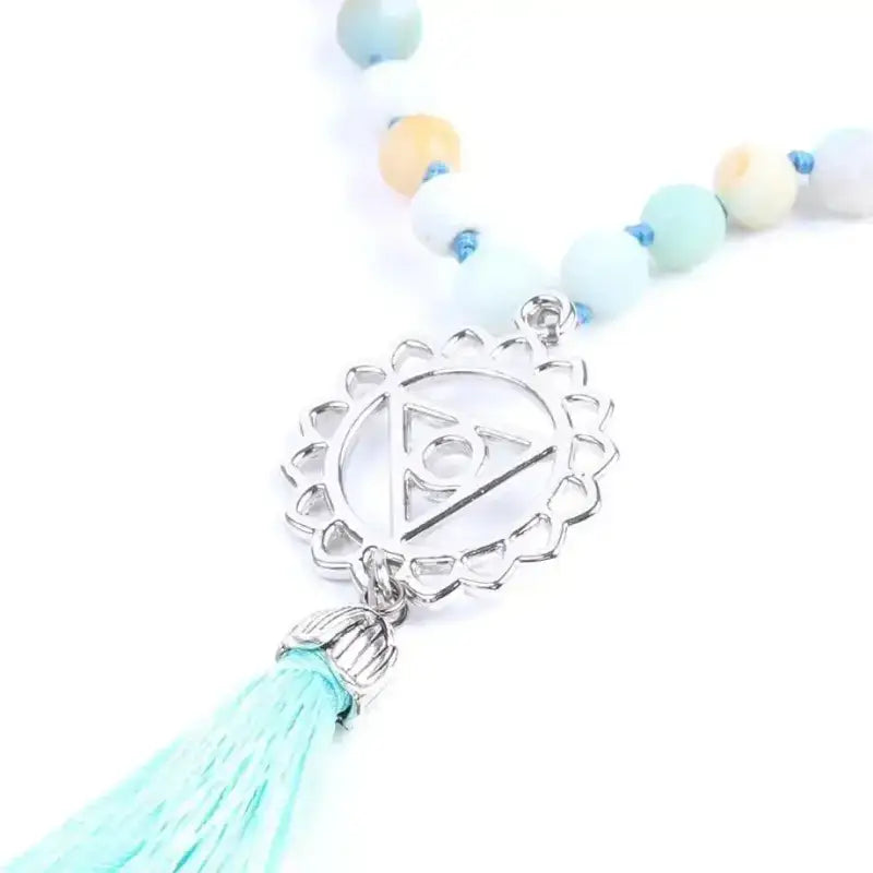Collier 108 perles "Vishuddha" en Amazonite | Colliers | pierre naturelle bijoux