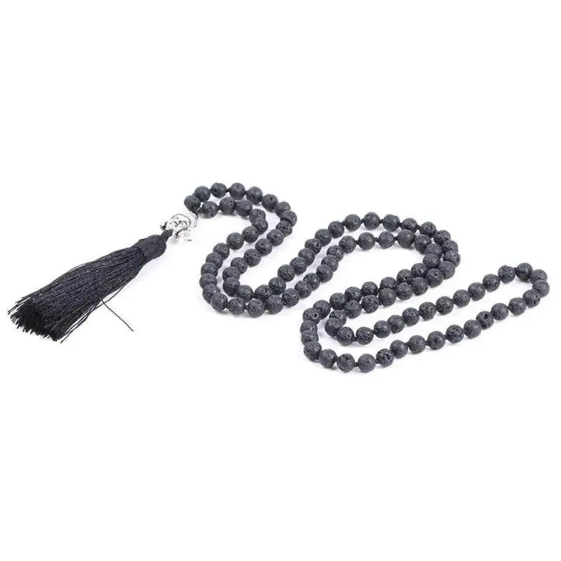 Collier 108 perles en Pierre de lave | Colliers | pierre naturelle bijoux