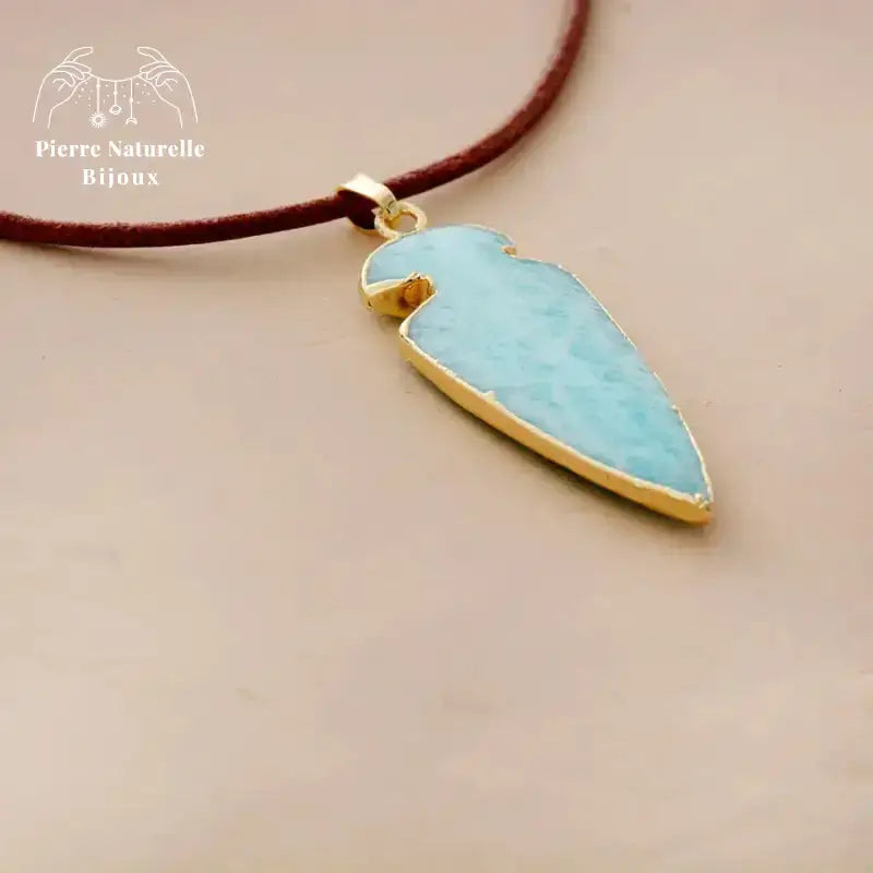 Collier "Flèche" en Amazonite | Colliers | pierre naturelle bijoux