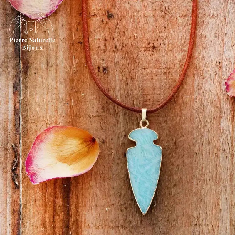 Collier "Flèche" en Amazonite | Colliers | pierre naturelle bijoux