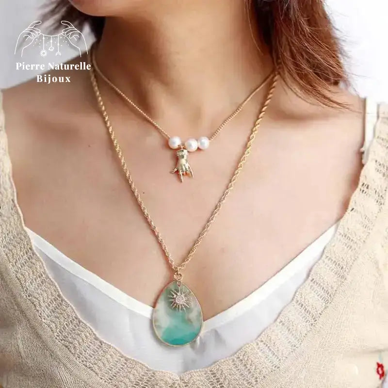 Collier "Rayonnant" en Amazonite | Colliers | pierre naturelle bijoux