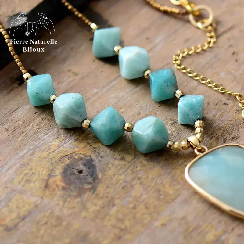 Collier "Réconfort" en Amazonite | Colliers | pierre naturelle bijoux