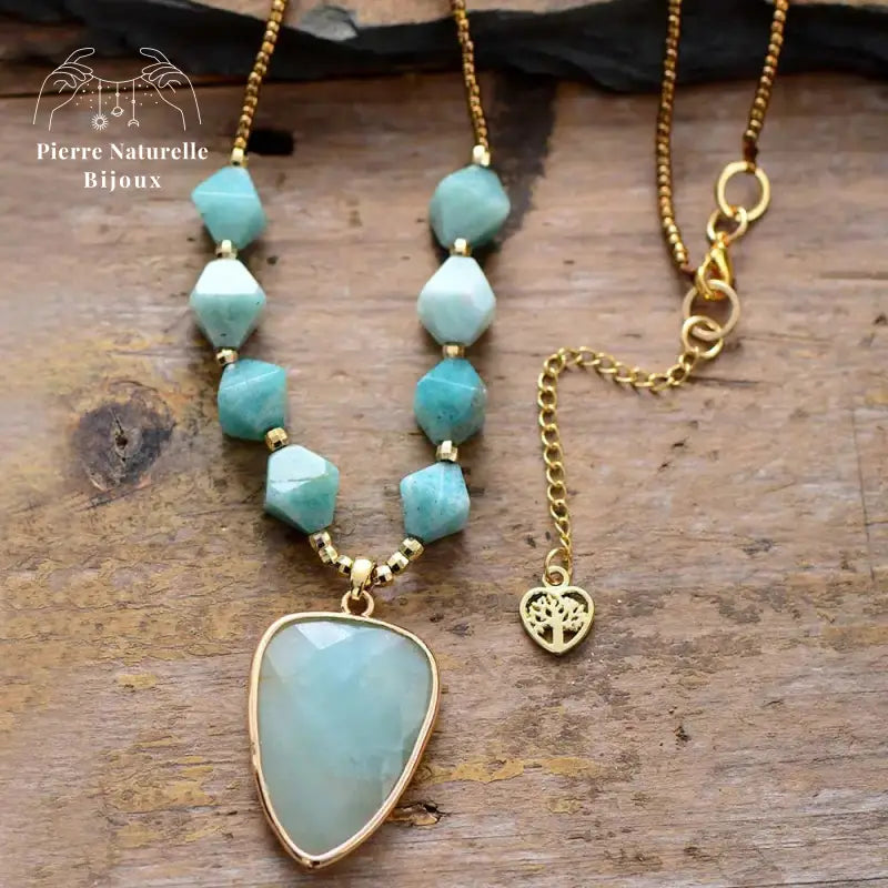 Collier "Réconfort" en Amazonite | Colliers | pierre naturelle bijoux