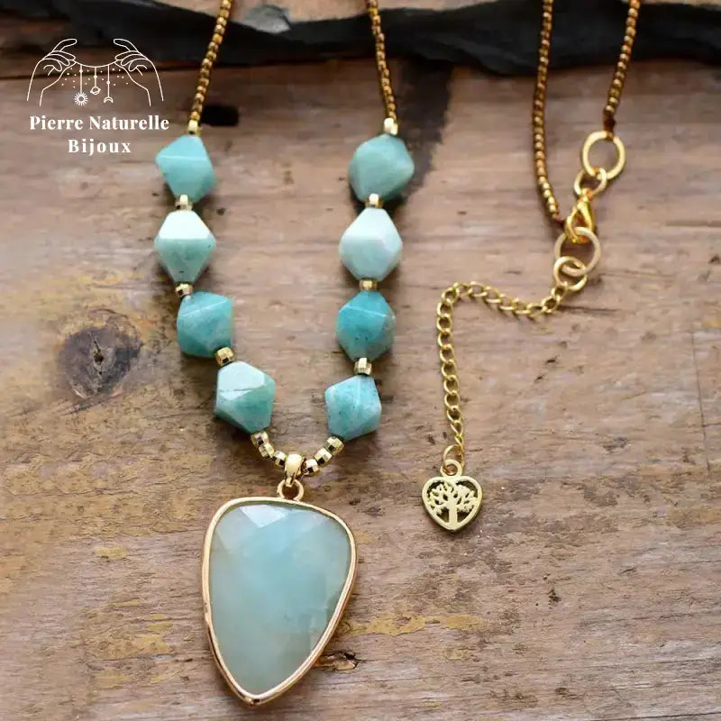 Collier "Réconfort" en Amazonite | Colliers | pierre naturelle bijoux