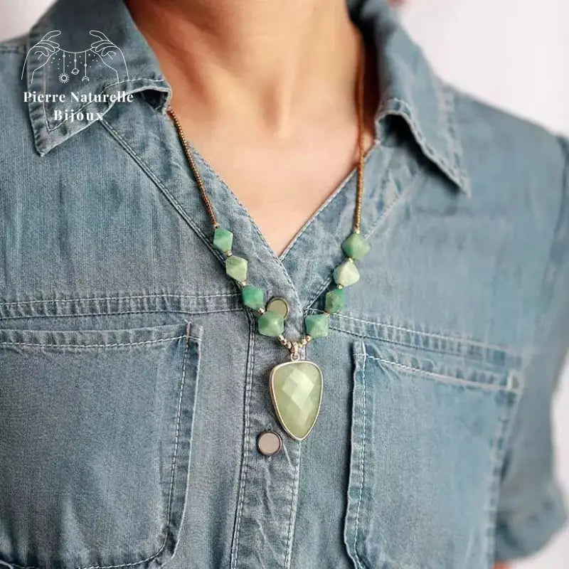Collier "Réconfort" en Amazonite | Colliers | pierre naturelle bijoux