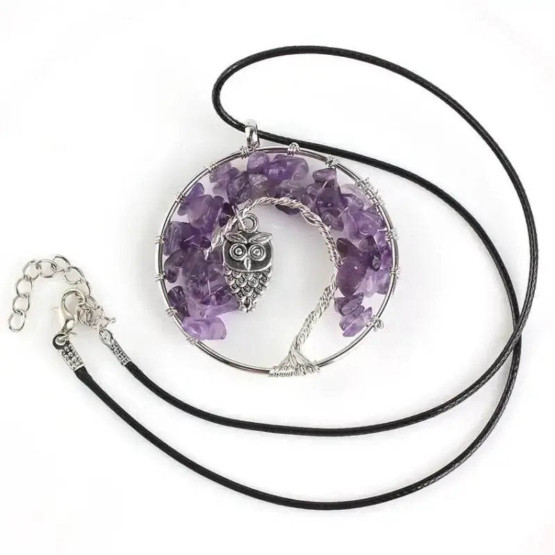 Collier "Arbre de vie" en Améthyste | Colliers | pierre naturelle bijoux