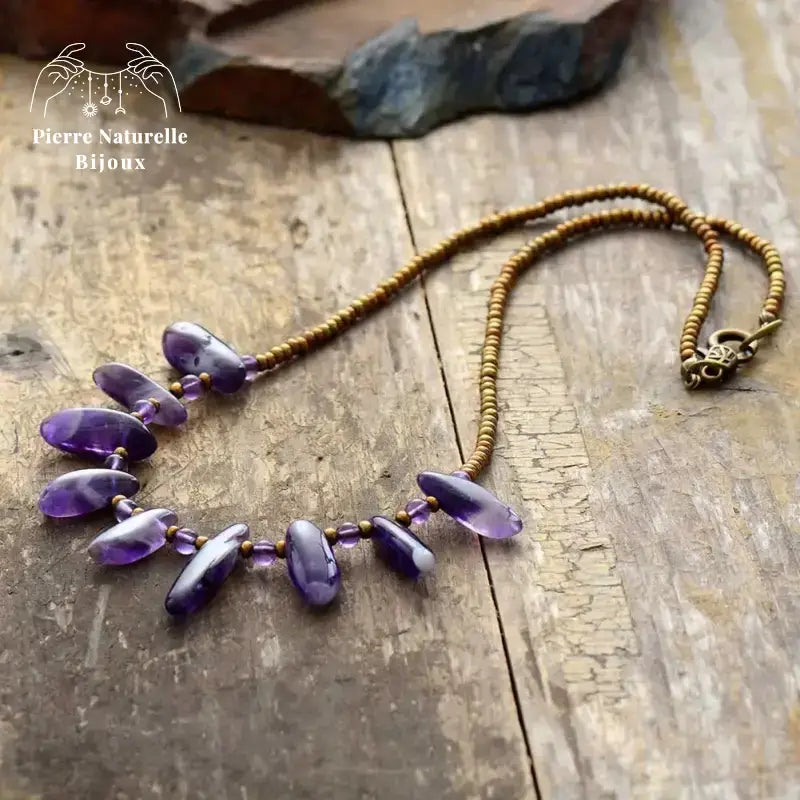 Collier "Dévouement" en Améthyste | Colliers | pierre naturelle bijoux