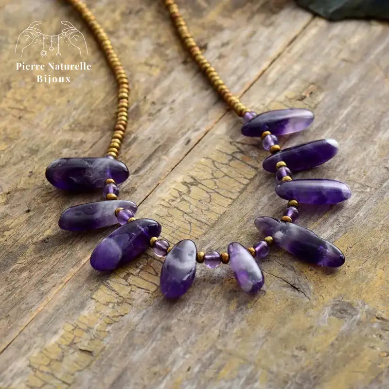 Collier "Dévouement" en Améthyste | Colliers | pierre naturelle bijoux