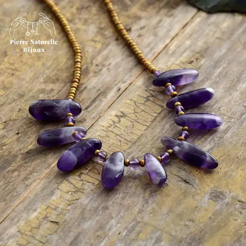Collier "Dévouement" en Améthyste | Colliers | pierre naturelle bijoux