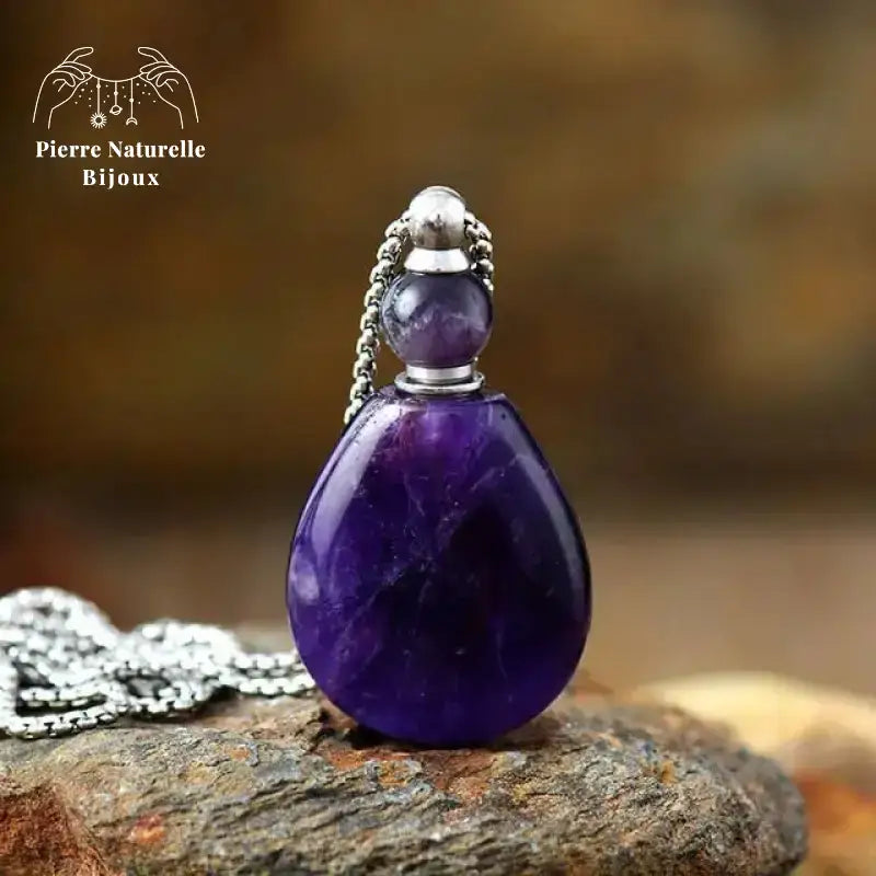 Collier diffuseur de parfum en Améthyste