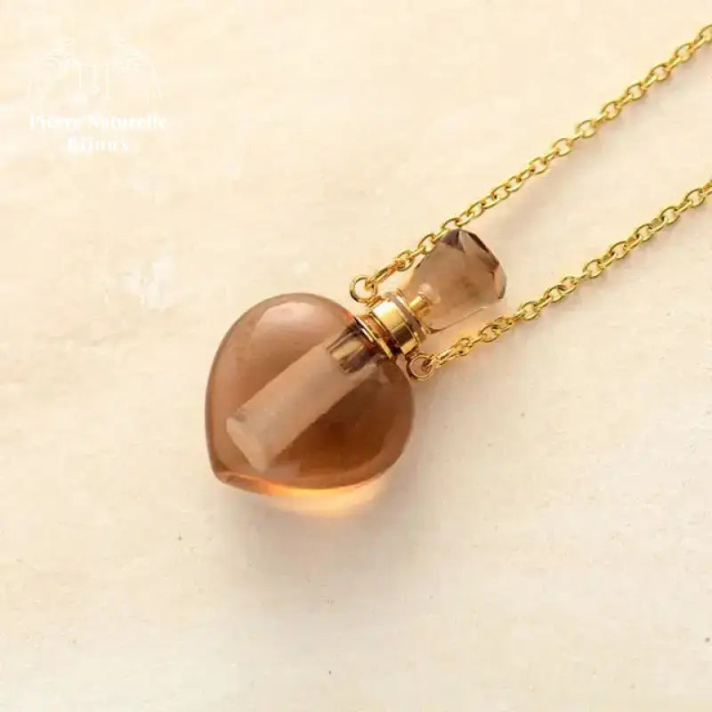 Collier diffuseur de parfum en Quartz fumé