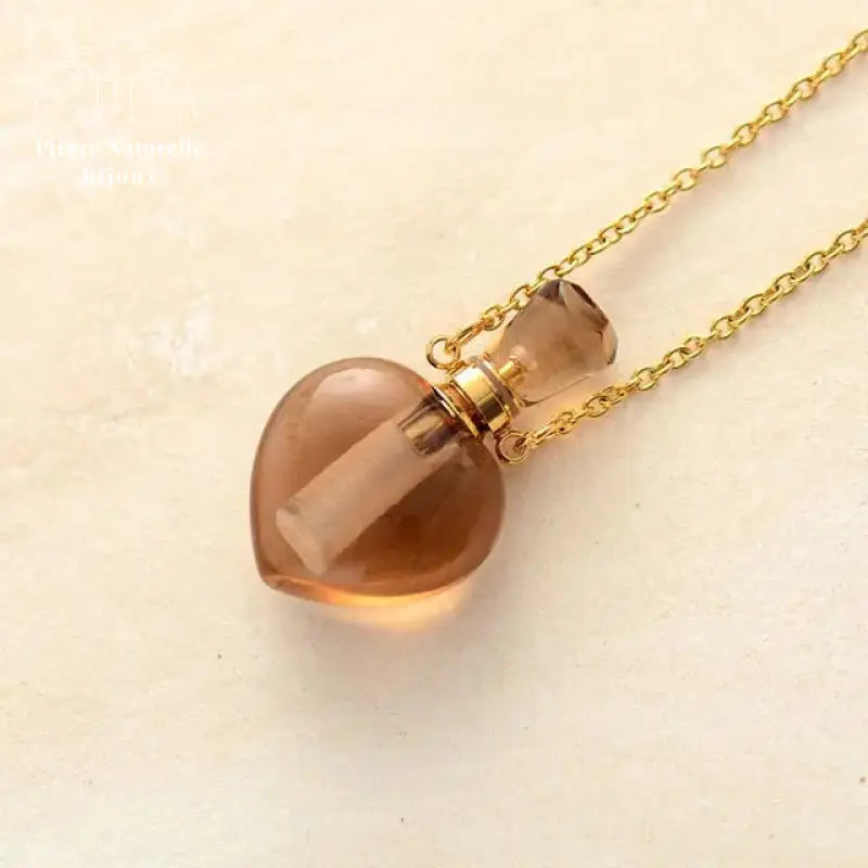 Collier diffuseur de parfum en Quartz fumé