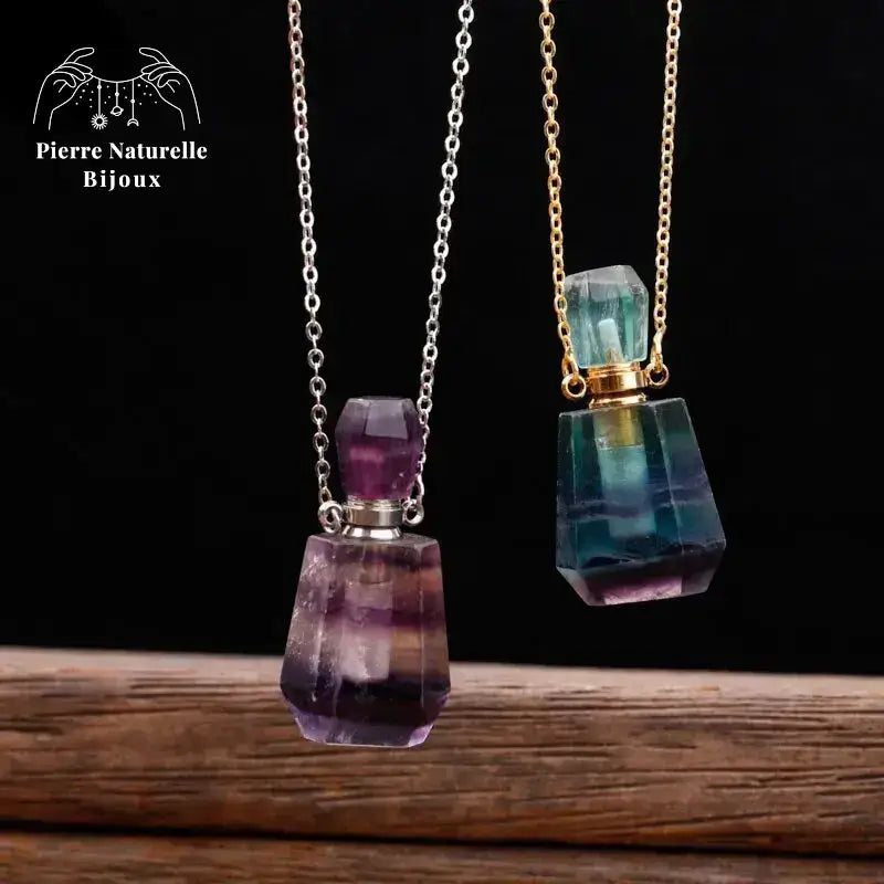 Collier diffuseur de parfum en Fluorite | Colliers | pierre naturelle bijoux
