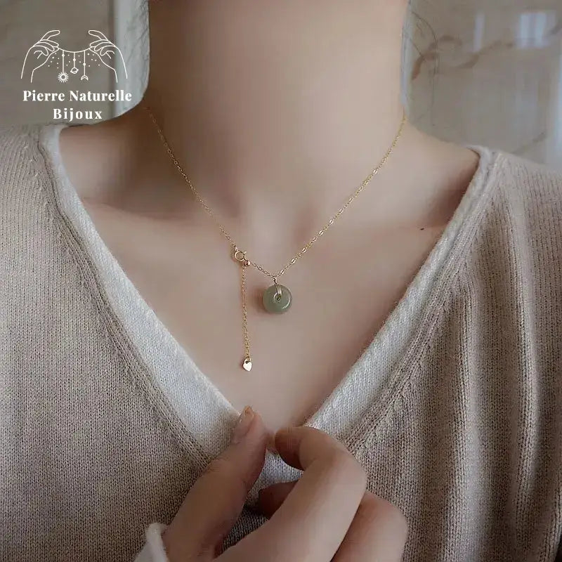 Collier "Phénix" en Jade | Colliers | pierre naturelle bijoux