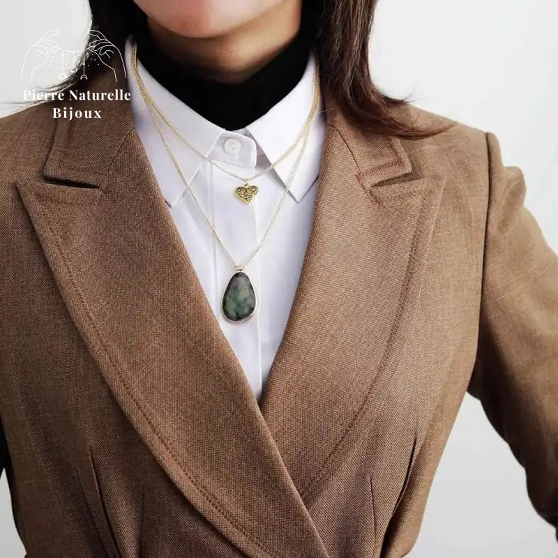 Collier "Bonté" en Labradorite | Colliers | pierre naturelle bijoux