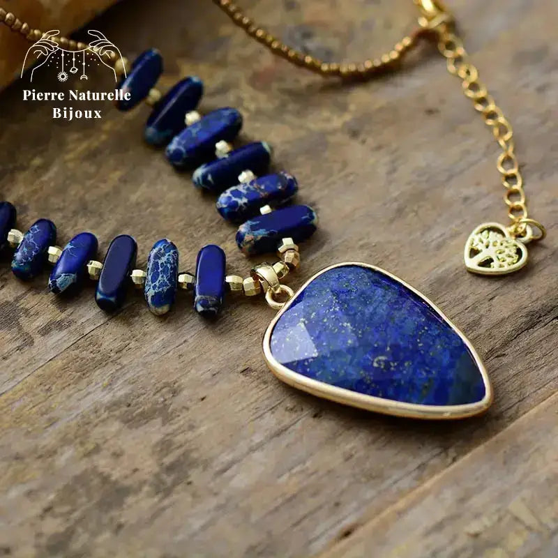 Collier "Seshat" en Lapis-lazuli | Colliers | pierre naturelle bijoux