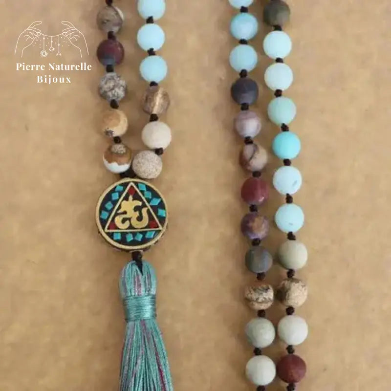Collier "Volonté" en pierre Amazonite et Jaspe | Colliers | pierre naturelle bijoux