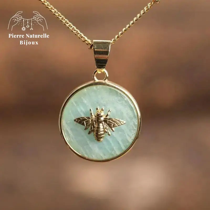 Collier "Abeille" en amazonite
