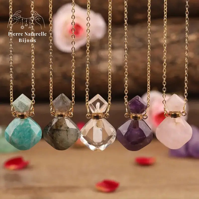 Collier diffuseur de parfum en pierres naturelles | Colliers | pierre naturelle bijoux