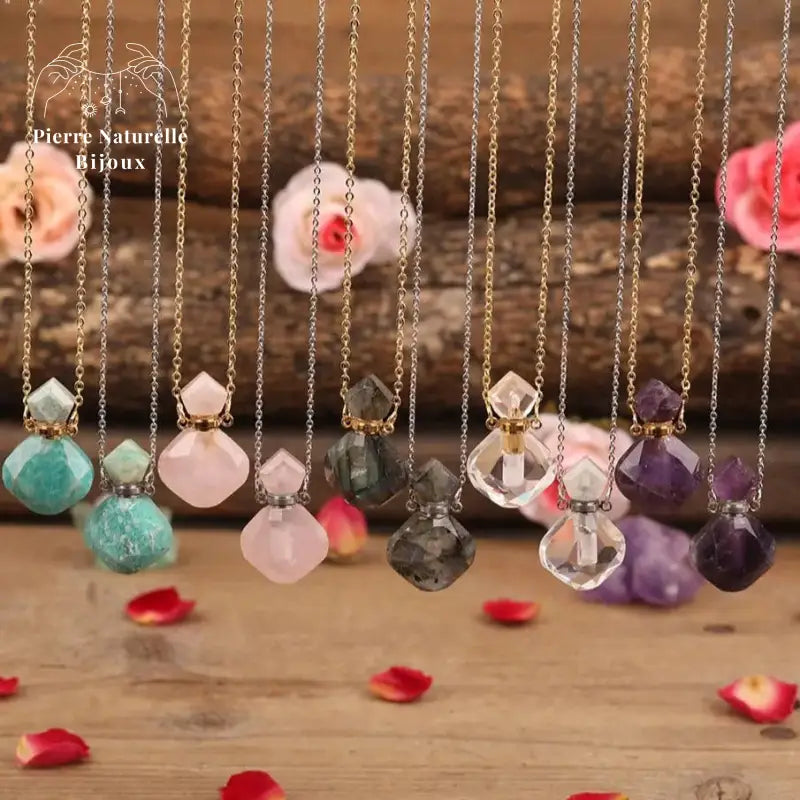 Collier diffuseur de parfum en pierres naturelles | Colliers | pierre naturelle bijoux