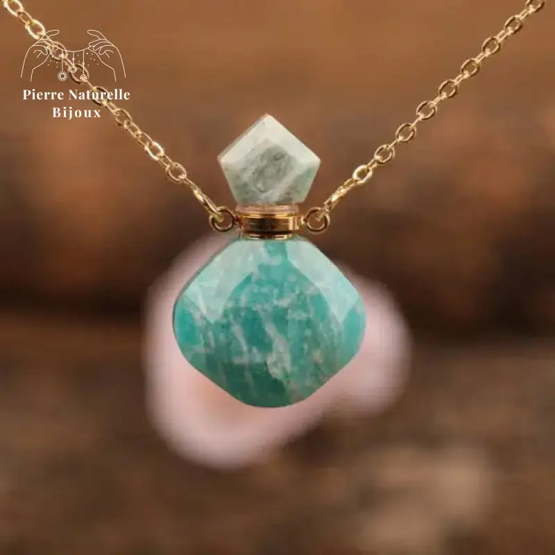 Collier diffuseur de parfum en amazonite