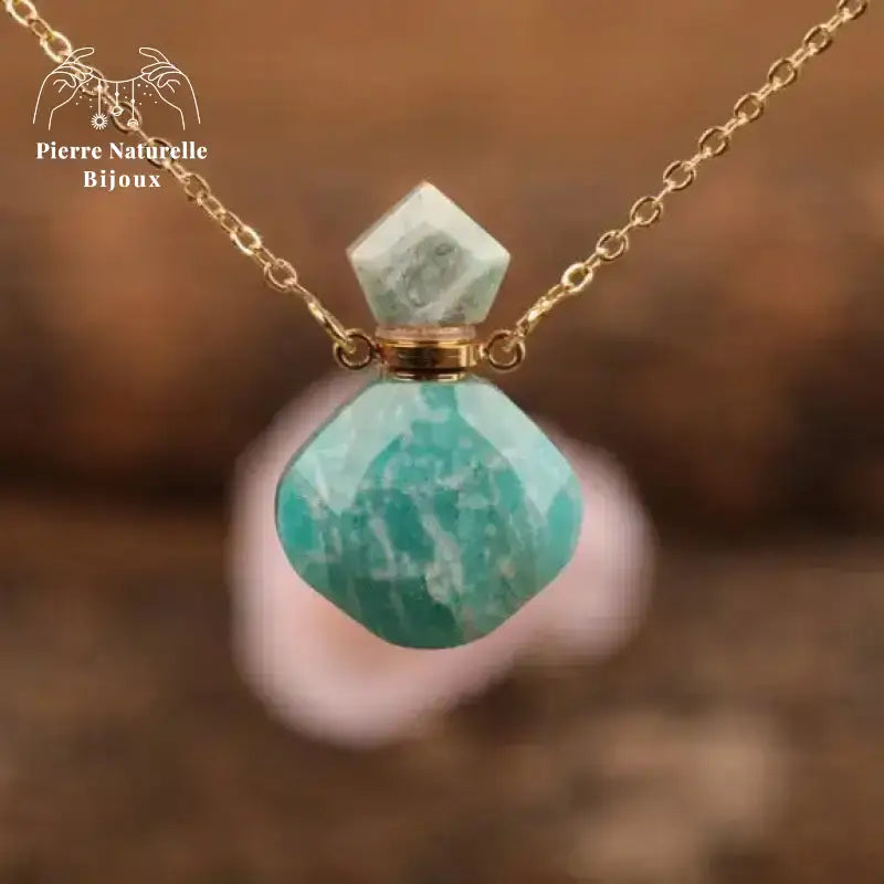 Collier diffuseur de parfum en amazonite