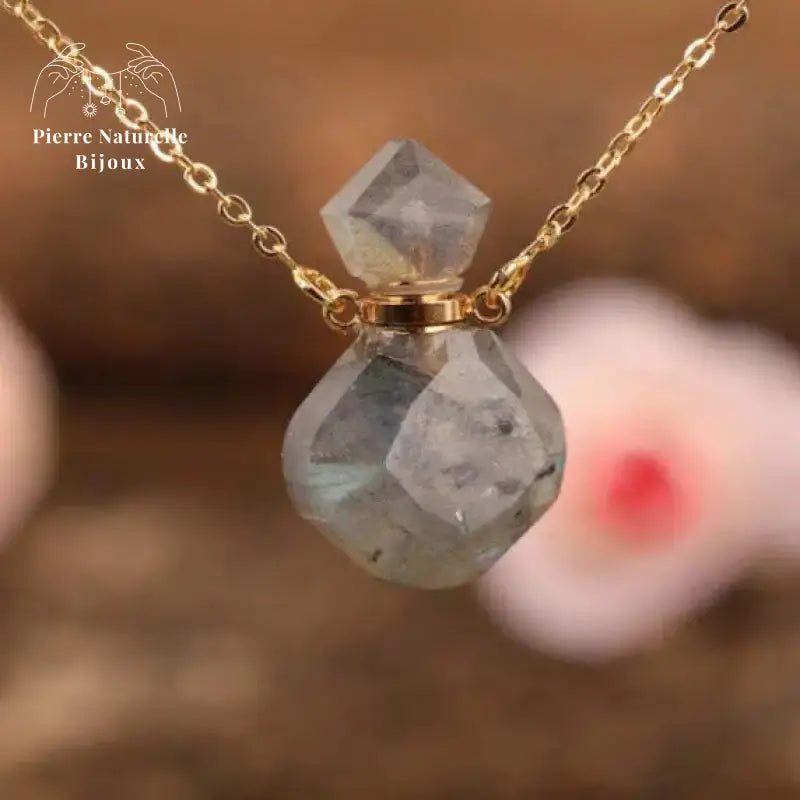Collier diffuseur de parfum en labradorite